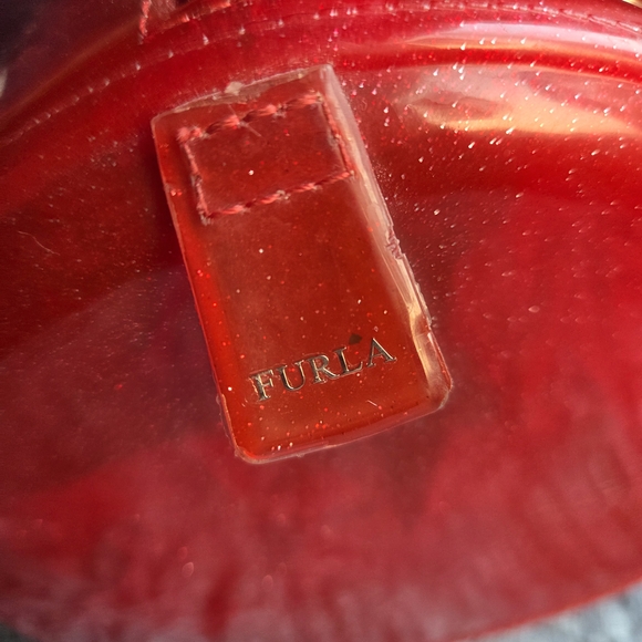 Authentic Vintage Furla Red Glitter Candy Satchel Bag - Sparkly!!! - Picture 6 of 16